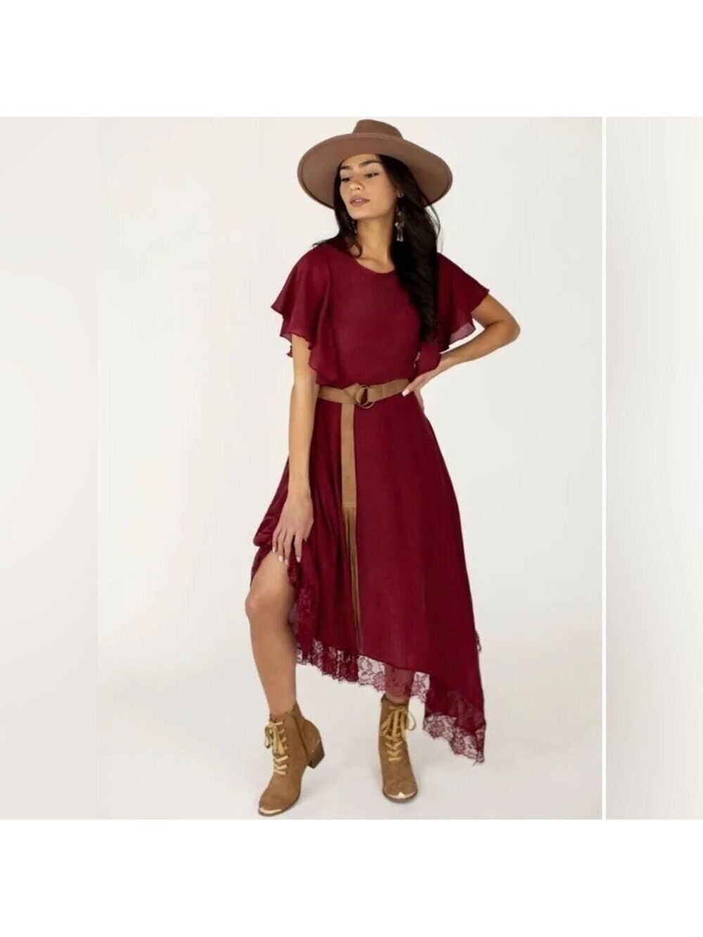 Joyfolie Burgundy Dress
